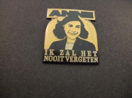 Anne Frank Joods meisje dat bekend is geworden door het dagboek dat ze schreef tijdens de Tweede Wereldoorlog ( ik zal het nooit vergeten)